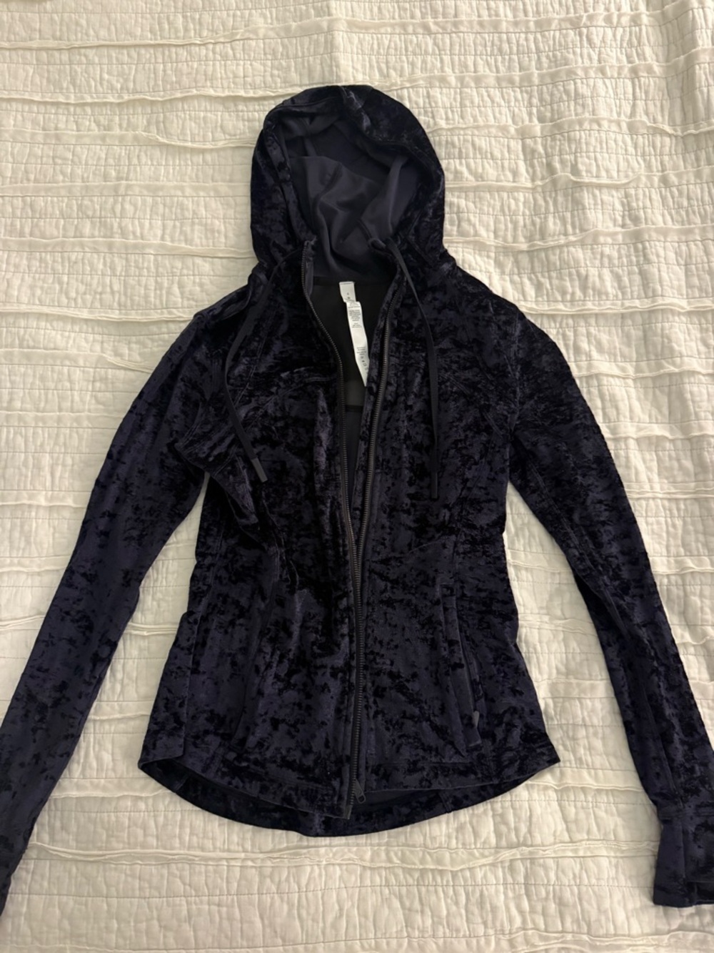 lululemon athletica Crushed Velvet Hooded Jacket - Black